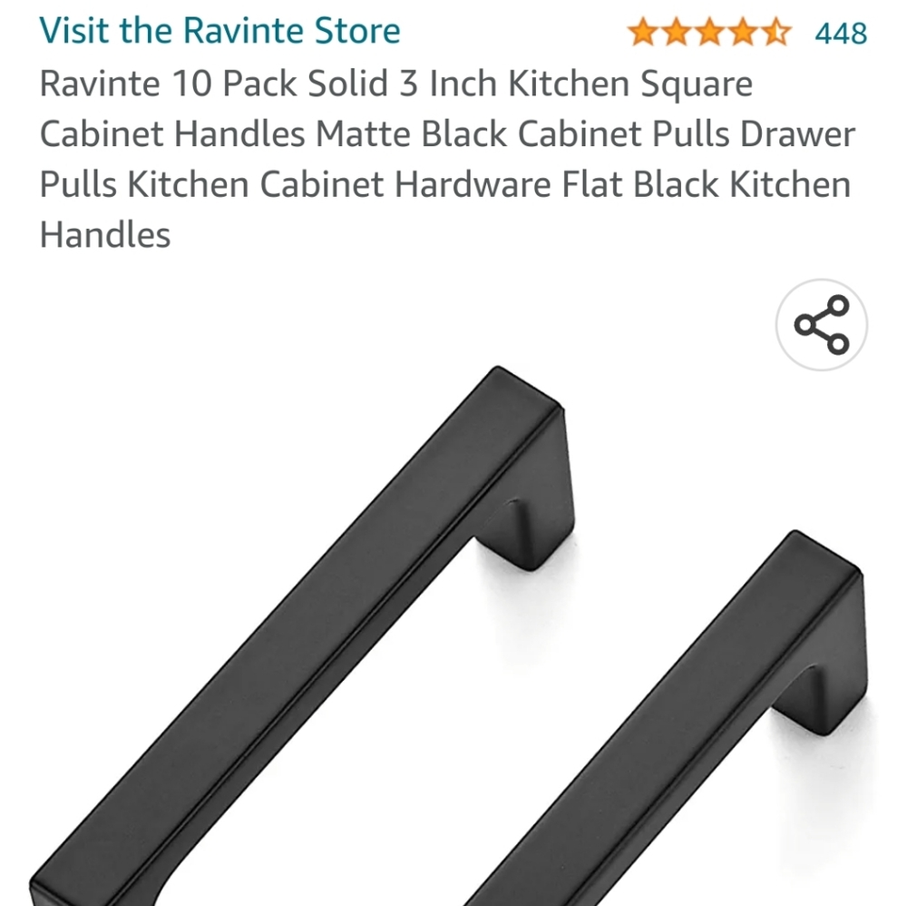 Black cabinet pulls